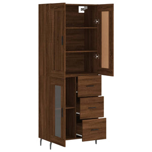 vidaXL Highboard Brown Oak 69.5x34x180 cm Engineered Wood