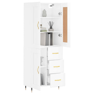 vidaXL Highboard High Gloss White 69.5x34x180 cm Engineered Wood