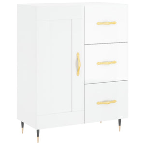 vidaXL Highboard High Gloss White 69.5x34x180 cm Engineered Wood