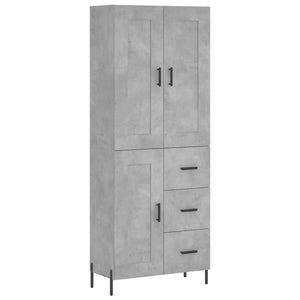 vidaXL Highboard Concrete Grey 69.5x34x180 cm Engineered Wood