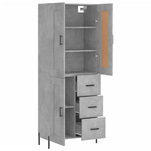 vidaXL Highboard Concrete Grey 69.5x34x180 cm Engineered Wood