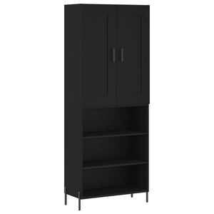 vidaXL Highboard Black 69.5x34x180 cm Engineered Wood