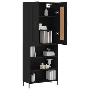 vidaXL Highboard Black 69.5x34x180 cm Engineered Wood