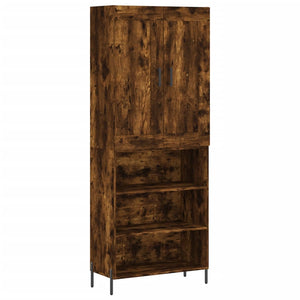 vidaXL Highboard Smoked Oak 69.5x34x180 cm Engineered Wood