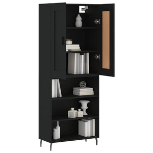 vidaXL Highboard Black 69.5x34x180 cm Engineered Wood