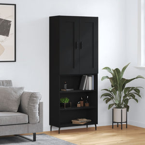 vidaXL Highboard Black 69.5x34x180 cm Engineered Wood