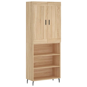 vidaXL Highboard Sonoma Oak 69.5x34x180 cm Engineered Wood