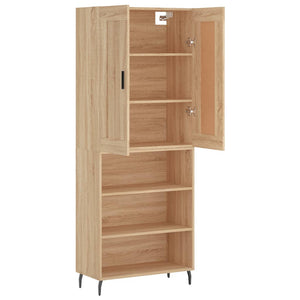 vidaXL Highboard Sonoma Oak 69.5x34x180 cm Engineered Wood