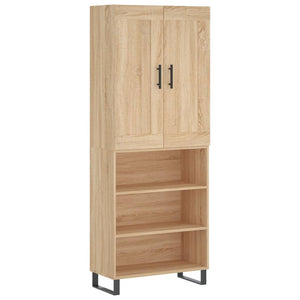 vidaXL Highboard Sonoma Oak 69.5x34x180 cm Engineered Wood