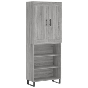 vidaXL Highboard Grey Sonoma 69.5x34x180 cm Engineered Wood