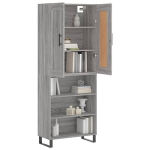 vidaXL Highboard Grey Sonoma 69.5x34x180 cm Engineered Wood