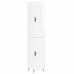 vidaXL Highboard High Gloss White 34.5x34x180 cm Engineered Wood