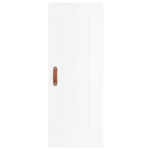 vidaXL Highboard High Gloss White 34.5x34x180 cm Engineered Wood