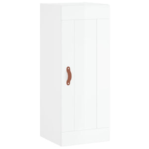 vidaXL Highboard High Gloss White 34.5x34x180 cm Engineered Wood