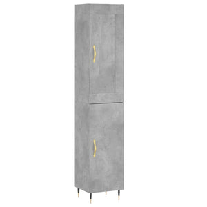 vidaXL Highboard Concrete Grey 34.5x34x180 cm Engineered Wood