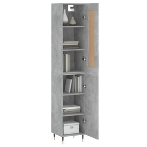 vidaXL Highboard Concrete Grey 34.5x34x180 cm Engineered Wood