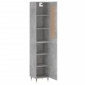 vidaXL Highboard Concrete Grey 34.5x34x180 cm Engineered Wood