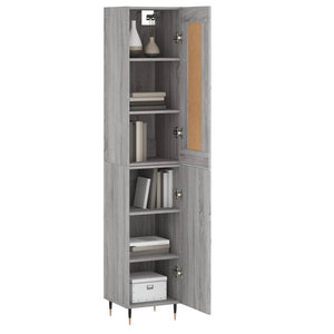 vidaXL Highboard Grey Sonoma 34.5x34x180 cm Engineered Wood