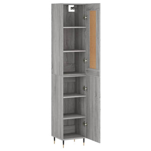 vidaXL Highboard Grey Sonoma 34.5x34x180 cm Engineered Wood