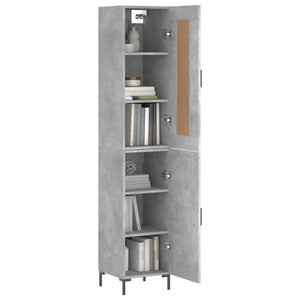 vidaXL Highboard Concrete Grey 34.5x34x180 cm Engineered Wood