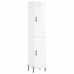 vidaXL Highboard High Gloss White 34.5x34x180 cm Engineered Wood