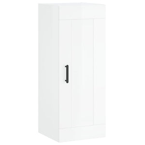 vidaXL Highboard High Gloss White 34.5x34x180 cm Engineered Wood