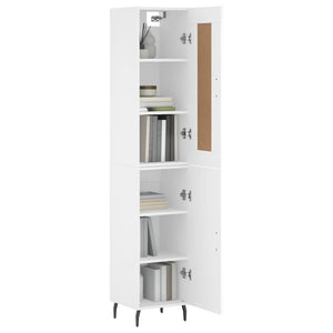 vidaXL Highboard White 34.5x34x180 cm Engineered Wood