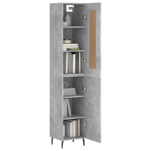 vidaXL Highboard Concrete Grey 34.5x34x180 cm Engineered Wood