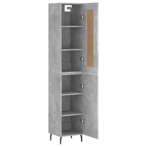 vidaXL Highboard Concrete Grey 34.5x34x180 cm Engineered Wood