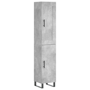 vidaXL Highboard Concrete Grey 34.5x34x180 cm Engineered Wood