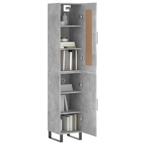 vidaXL Highboard Concrete Grey 34.5x34x180 cm Engineered Wood