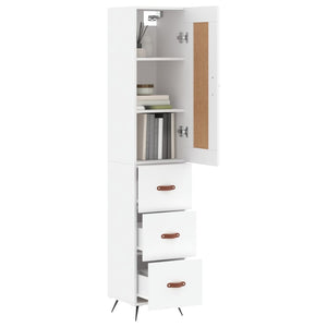 vidaXL Highboard White 34.5x34x180 cm Engineered Wood