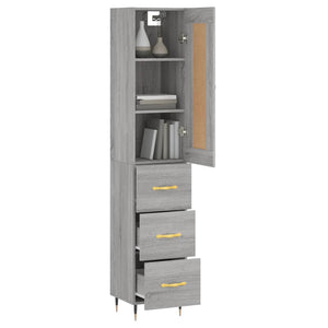 vidaXL Highboard Grey Sonoma 34.5x34x180 cm Engineered Wood