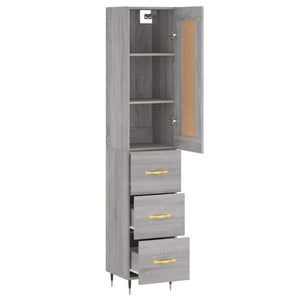 vidaXL Highboard Grey Sonoma 34.5x34x180 cm Engineered Wood