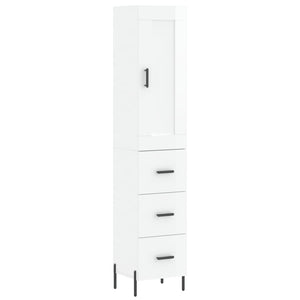 vidaXL Highboard High Gloss White 34.5x34x180 cm Engineered Wood