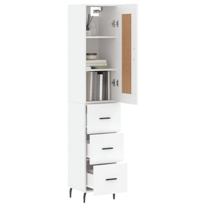 vidaXL Highboard White 34.5x34x180 cm Engineered Wood