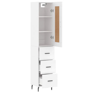 vidaXL Highboard White 34.5x34x180 cm Engineered Wood