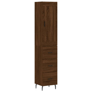 vidaXL Highboard Brown Oak 34.5x34x180 cm Engineered Wood