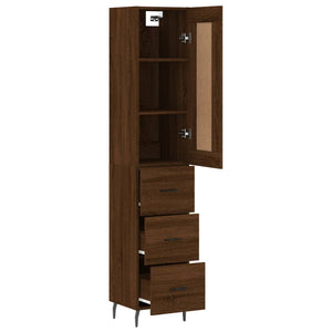 vidaXL Highboard Brown Oak 34.5x34x180 cm Engineered Wood