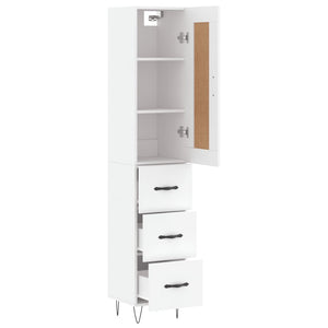 vidaXL Highboard White 34.5x34x180 cm Engineered Wood