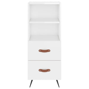 vidaXL Highboard High Gloss White 34.5x34x180 cm Engineered Wood