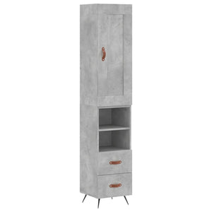 vidaXL Highboard Concrete Grey 34.5x34x180 cm Engineered Wood