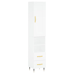 vidaXL Highboard White 34.5x34x180 cm Engineered Wood