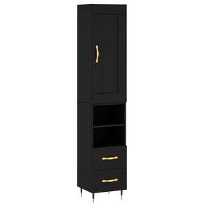 vidaXL Highboard Black 34.5x34x180 cm Engineered Wood