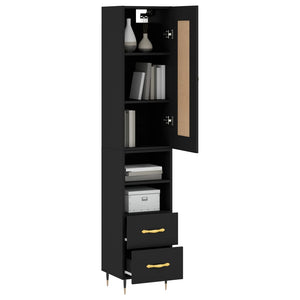 vidaXL Highboard Black 34.5x34x180 cm Engineered Wood