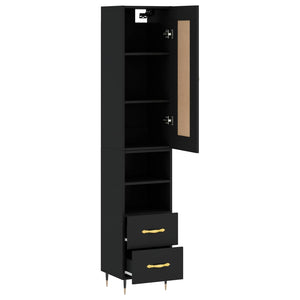 vidaXL Highboard Black 34.5x34x180 cm Engineered Wood