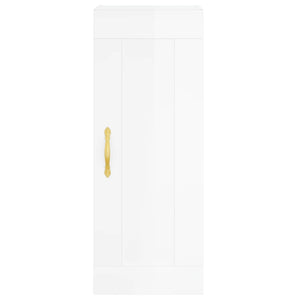 vidaXL Highboard High Gloss White 34.5x34x180 cm Engineered Wood