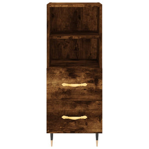 vidaXL Highboard Smoked Oak 34.5x34x180 cm Engineered Wood