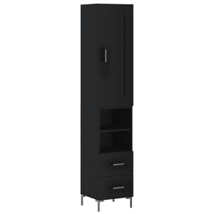 vidaXL Highboard Black 34.5x34x180 cm Engineered Wood