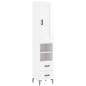 vidaXL Highboard High Gloss White 34.5x34x180 cm Engineered Wood